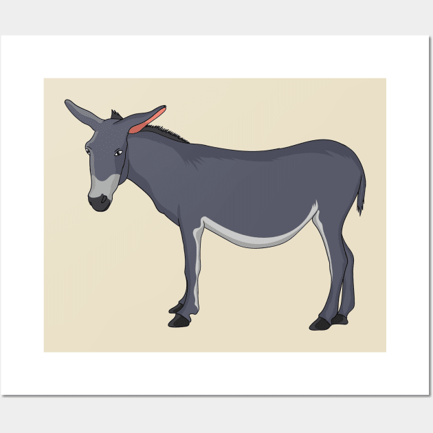 Donkey cartoon illustration Wall Art by Cartoons of fun